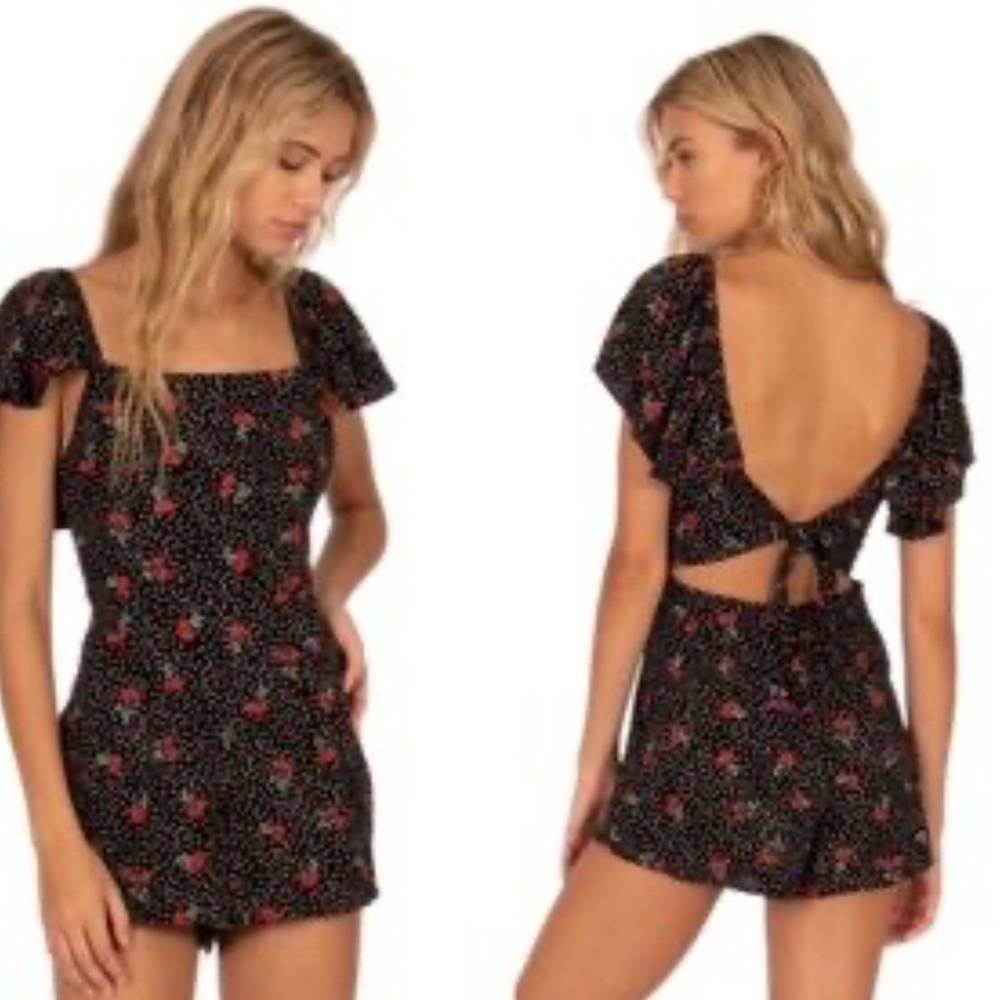 Amuse Society x Revolve Black Cherry Romper Playsuit